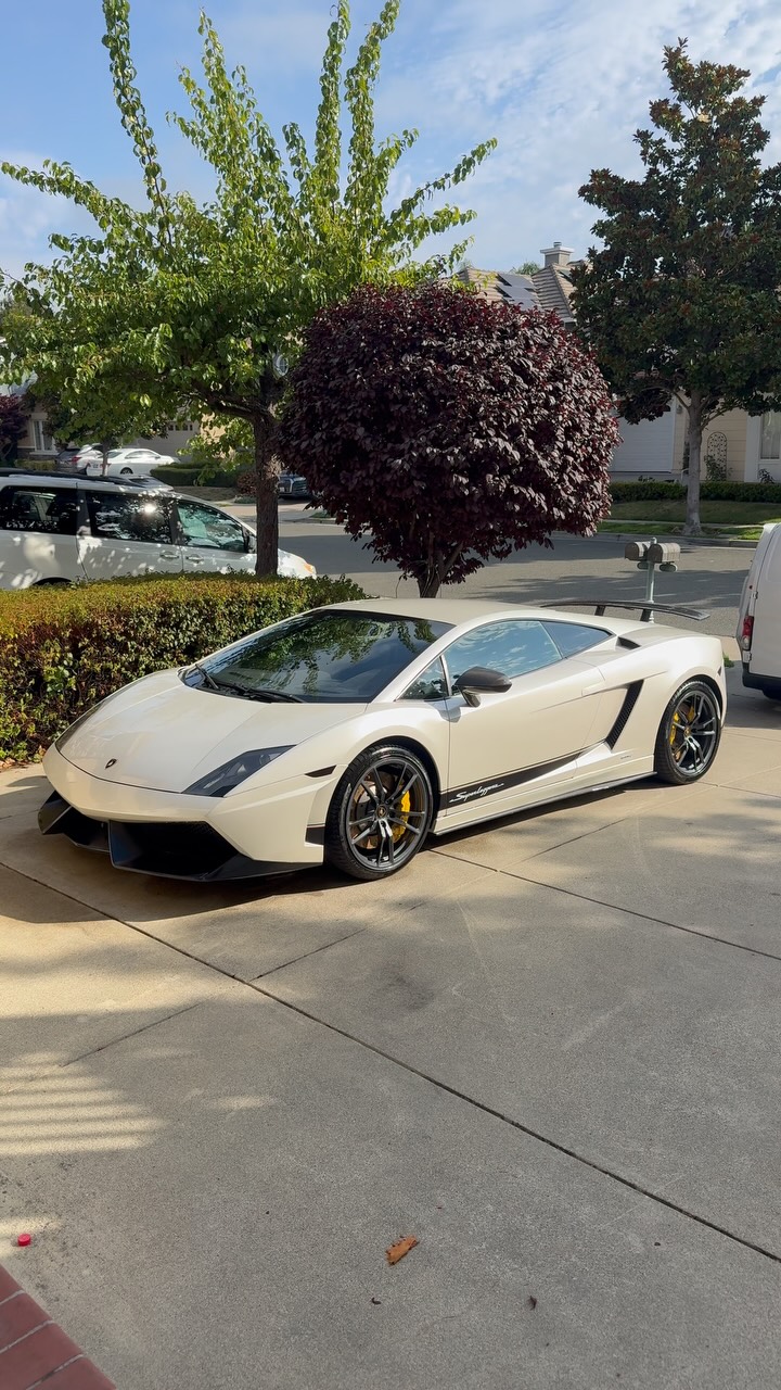 White Lamborghini Superleggera after a Heavenly Auto Spa mobile detail